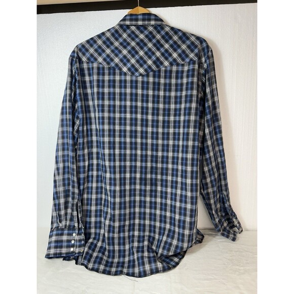 Vintage 1990’s Wrangler Long Sleeve Pearl Snap Button Up Shirt Size Lg - Picture 5 of 10